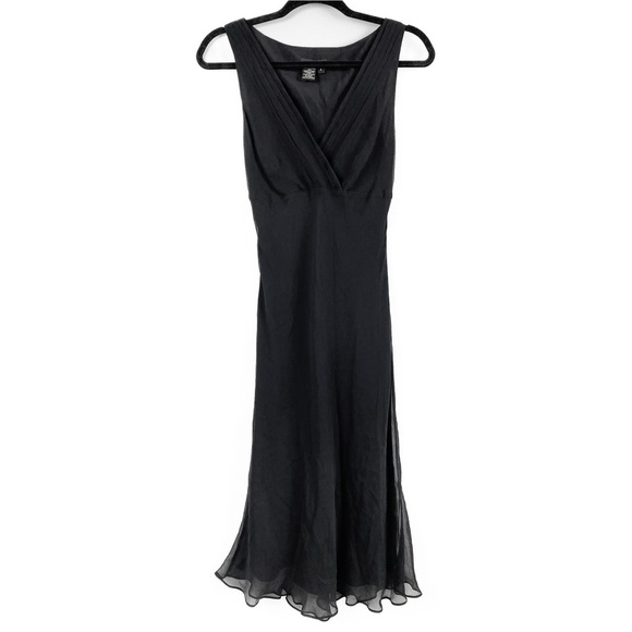 BCBG Maxazria 100% Silk Vintage Whimsigoth Fairy Goth Maxi Dress, Black - Size 6 - Picture 1 of 9